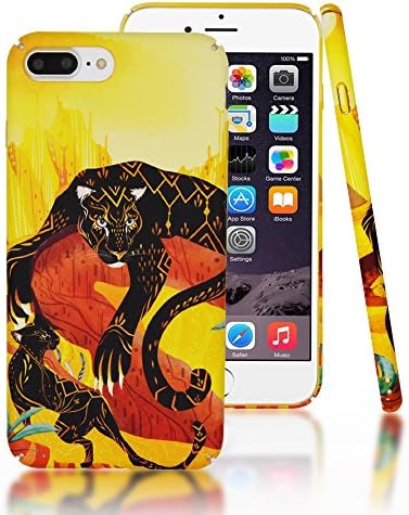 iPhone 7 Plus Case/iPhone 8 Plus Case,CLOUDS Smooth Premium Grain Durable Hard PC Funny Cute Black Panther Luminous case with a free screen protector-panther