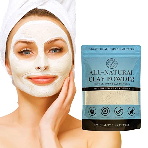 Bare Essentials Living Kaolin White Clay 12 oz Powder, 100 natural for making DIY spa mud mask