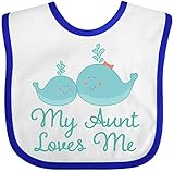 Inktastic Baby Boys' My Aunt Loves Me whales Baby Bib