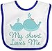 Inktastic Baby Boys' My Aunt Loves Me whales Baby Bib
