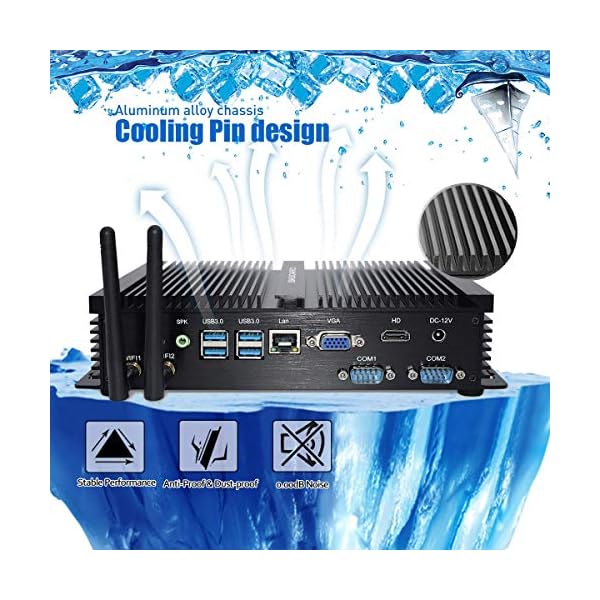 BASOARO-Fanless-Mini-Industrial-PC-Desktop-Computer-Intel-Core-i5-7200U-8G-RAM-256G-SSD-2-RS232-COM-4-USB30-3-USB20-HDMI-VGA-WiFi-Windows-10-Pro BASOARO Fanless Mini Industrial PC, Desktop Computer, Core i5 7200U, 8G RAM 256G SSD, 2 RS232 COM, 4 USB3.0 3 USB2.0, HD…