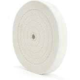 SCOTTCHEN Buffing Polishing Wheel 8" x 5/8" Arbor x 70Ply White Fine Cotton for Bench Grinder - 1 PCS