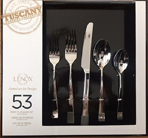 Lenox Tuscany Classics 53-piece Stainless Flatware Set Includes: eight 5-piece place settings, extra 8 teaspoons and 5-piece hostess set