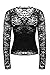 Meaneor Women's V-Neck Floral Lace Long Sleeve Pullover Top Shirt Blouse