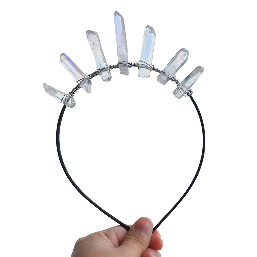 GRACEART Crystal Quartz Tiara Mermaid Crown Headband (Half Crown-01) — image 1