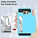Elegant Choise Compatible with Galaxy S6 Case, Samsung Galaxy S6 Wallet Case, Hybrid High Impact Resistant Protective Shockproof Hard Shell with Card Holder Slot Cover Compatible for Samsung S6(Blue)
