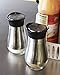 Juvale Stainless Steel Salt and Pepper Shakers Set with Holder, Refillable, Clear Glass Bottoms, Screw-Off Perforated 