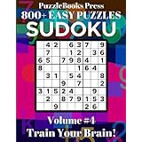 PuzzleBooks Press Sudoku 800+ Easy Puzzles Volume 4: Train Your Brain!