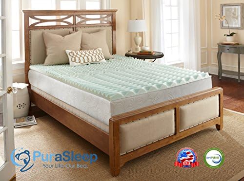PuraSleep Eros Energex Reversible Memory Foam Mattress Topper – Made In The USA – 3-Year Warranty-King