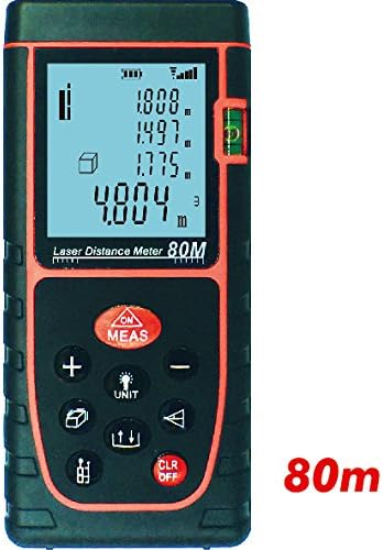 Digital Laser Distance Measure Laser Measure Meter Handheld Bubble Level Rangefinder Range Finder Tape LCD with Backlight Measuring up to 80m (0.16 to 262ft)