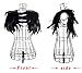 L'VOW Real Natural Feather Epaulet Shrug Shawl Scapular Shoulder Wrap Halloween (Y- Black)