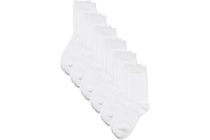 COTTON DAY Unisex Little Kids Youth Boys Girls Soft Cotton Crew Dress Socks Seamless Toe Black White Navy 6 Pack