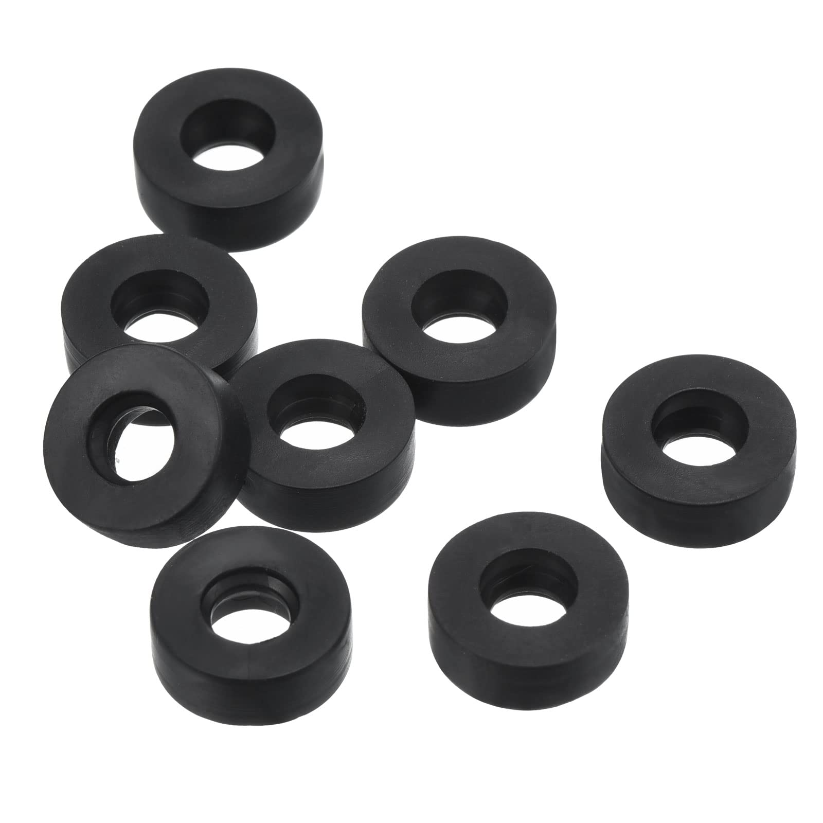 PATIKIL M6 Rubber Flat Washer, 8 Pack 5mm ID 12mm OD 4.5mm Thick Sealing Spacer Gasket Ring for Faucet Pipe Water Hose Fastener Bolt, Black — image 1