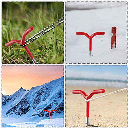 VIPITH Tent Stakes, Heavy-Duty Non-Rust Steel Camping Stakes, Unbreakable Screw Threads Ground Anchor, Available in Beach Snowfield and Grassland, 6 Pack - Thumbnail 5