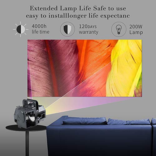 Huaute V13H010L49 / ELPLP49 Replacement Lamp for Epson PowerLite 9700UB 6500UB 8100 8345 8350 7100 9100 9350 - Thumbnail 2