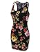 JJ Perfection Women's Floral Printed Sleeveless Bodycon Mini Dress