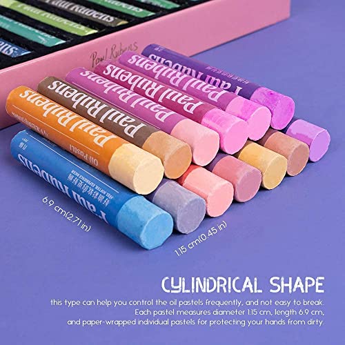 Paul Rubens Art Supplies Oil Pastels, 24 Pastel Colors + 2 Glitter