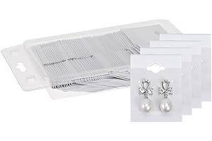 MOOCA 100 pieces of 1.5 x 2-inch plain white velvet hanging earring cards serve as earring holders and display cards for ear studs, hooks, clip earrings, and more. Made of plastic, designed to showcas