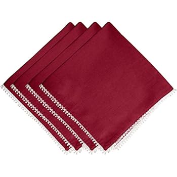 Lenox French Perle Solid Set of 4 Napkins, Cranberry