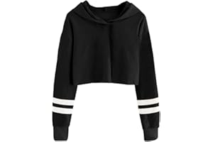 Imily Bela Kids Crop Tops Girls Striped Long Sleeve Fashion Hoodies Pullover Sweatshirts