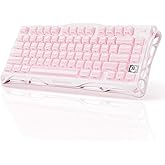 GravaStar Mercury K1 75% Pink Wireless Keyboard, Aluminum Alloy Exoskeleton Design Mechanical Gaming Keyboard, Gasket Hot-Swap Socket, Linear Switches, RGB Backlit