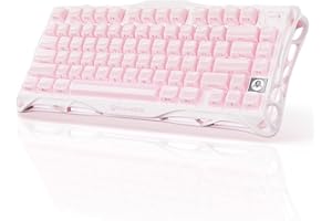 GravaStar Mercury K1 75% Pink Wireless Keyboard, Aluminum Alloy Exoskeleton Design Mechanical Gaming Keyboard, Gasket Hot-Swap Socket, Linear Switches, RGB Backlit