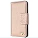 HILDA Phone Case for Galaxy S7 Edge PU Leather Case Credit Card Holder Flip Cover Case Gold