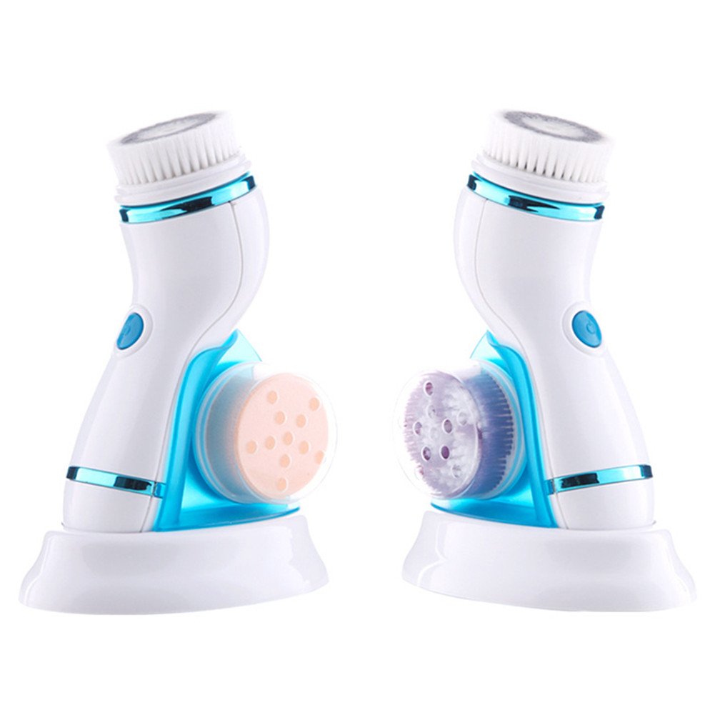 Zinnor Facial Brush 2 Speed Deep Cleansing Facial Brush Spin Brush with 4 Massager Brush Heads Remove Blackhead Cleansing System