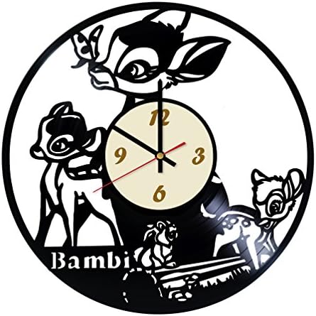 Bambi Design Vinyl Record Wall Clock / Original Gift Idea For Him or Her, Boy sor Girls / Cool home decor wall art / Bedroom Nursery Living Room Kitchen Clock