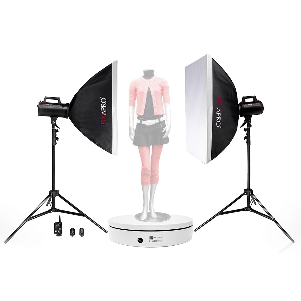 PIXAPROA   LUMI200 Twin Kit with Turntable 600Ws FanCool Studio Flash Kit Nude Portrait Fashion lighting set Bowens S Fitting  2 Year UK Warranty  Fast Delivery  UK Stock  VAT Registered aE    Twin Kit with Turntable  LUMI 200 