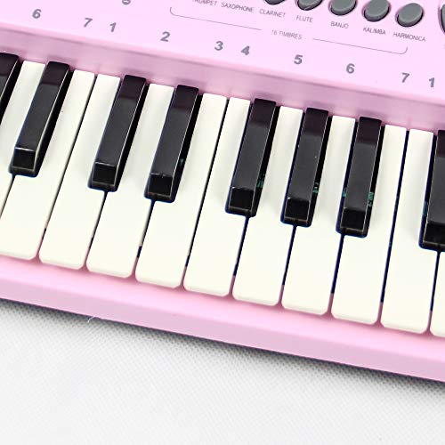 MBQMBSS 61 Key Electronic Keyboard Piano Electric Piano Potable Electric Piano Keyboard Beginner Electric Piano Learning with Microphone&USB Cable&Music Stand for Kids Teens