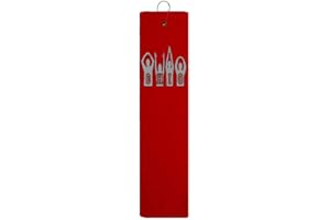 TROMIC USA O - H - I - O Ohio State Tri-fold Golf Towel with Grommet & Hook Buckeye Club Ball Tee Golfing Gift Birthday 15" x 18\