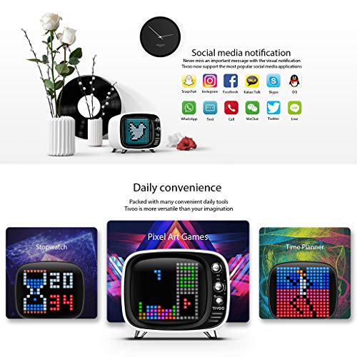 Bluetooth Speaker for Divoom Tivoo,Retro 80s Style, RGB Programmable Support Cellphone,Computer,TF/SD Card & AUX 4X3X3.1Inches-Green - Thumbnail 2