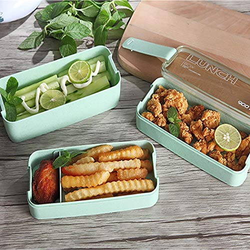 Zhuygba Cube Lunch Box, 3 Layered Partition Portable Multifunctional Lunch Boxes, Microwave Oven Boxes for Home Office Outdoor