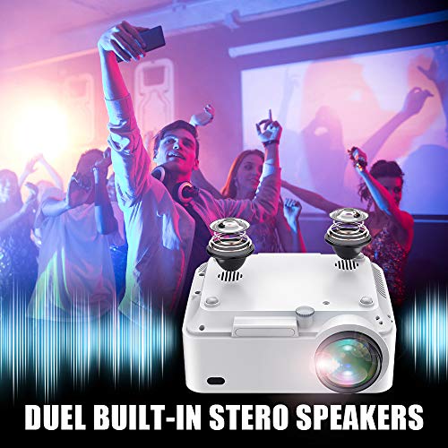 Mini Projector, 3Stone Upgraded 3000L Portable LCD Video Projector with 1080P Supported and Built-in Speakers, Multimedia Home Theater Small Projector Compatible with HDMI, USB, AV, DVD, VGA, Laptop - Thumbnail 5