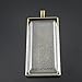 Julie Wang 10 Sets Large Rectangle Photo Setting Tray Pendant with Glass Cabochons Pendant Kit Set (Bronze)
