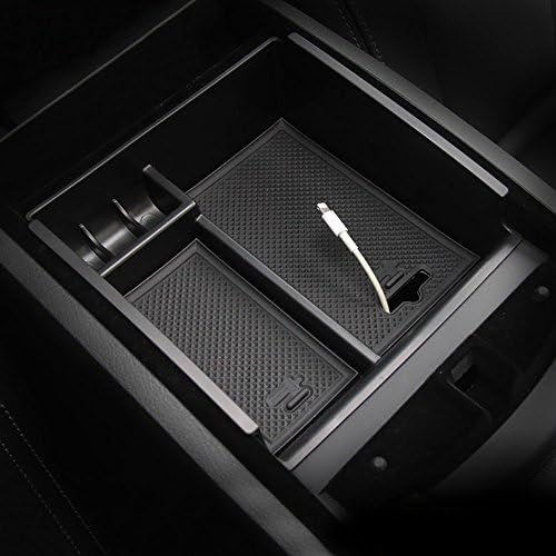 Black Plastic Auto Center Console Armrest Glove Box Secondary Storage Organizer Box Fit for Infiniti Q50 2014 2015