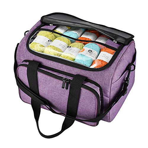 Fancystar Knitting Bag Yarn Storage Tote Bag Nylon Waterproof - Yarn Organizer Crochet Bag with Knitting Accessories Case