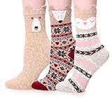 Dosoni Womens Girl Cartoon Animal Patterned Novelty Cute Casual Crew Socks Pack of 3