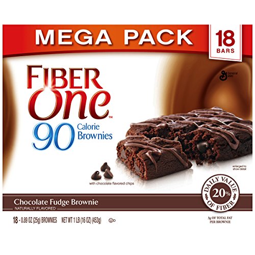 Fiber One Brownies, 90 Calorie Bar, Chocolate Fudge Brownie, 18 Fiber Bars Mega Pack, 16 oz
