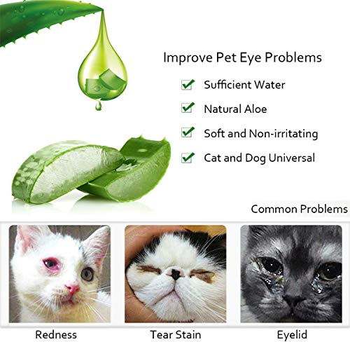 SCOBUTY Augen-Reinigungspads, Haustier-Augen-Tücher, Milde Augen-Reinigung ohne zu Reizen, Entfernt sanft Tränenstein und Speichel-Reste, 200 Stück