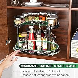 Kalrin Lazy Susan Turntable Organizer, 2-Tier Spice