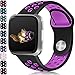 Wepro Bands Compatible with Fitbit Versa SmartWatch, Watch Silicone Replacement Band for Women Men Kids, Small, Black on Plum