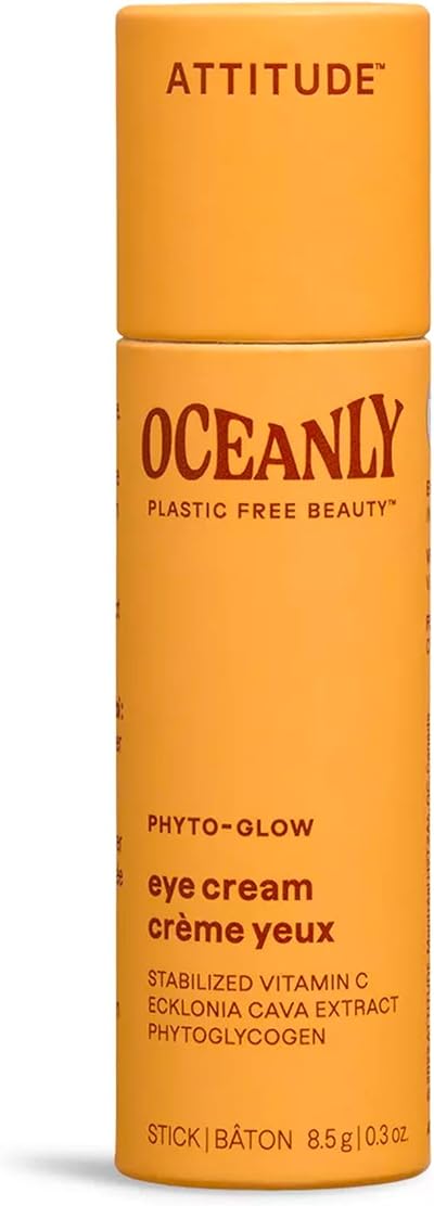 ATTITUDE Oceanly Eye Cream Stick PHYTO GLOW EWG Verified Plastic-Free Vegan 8.5