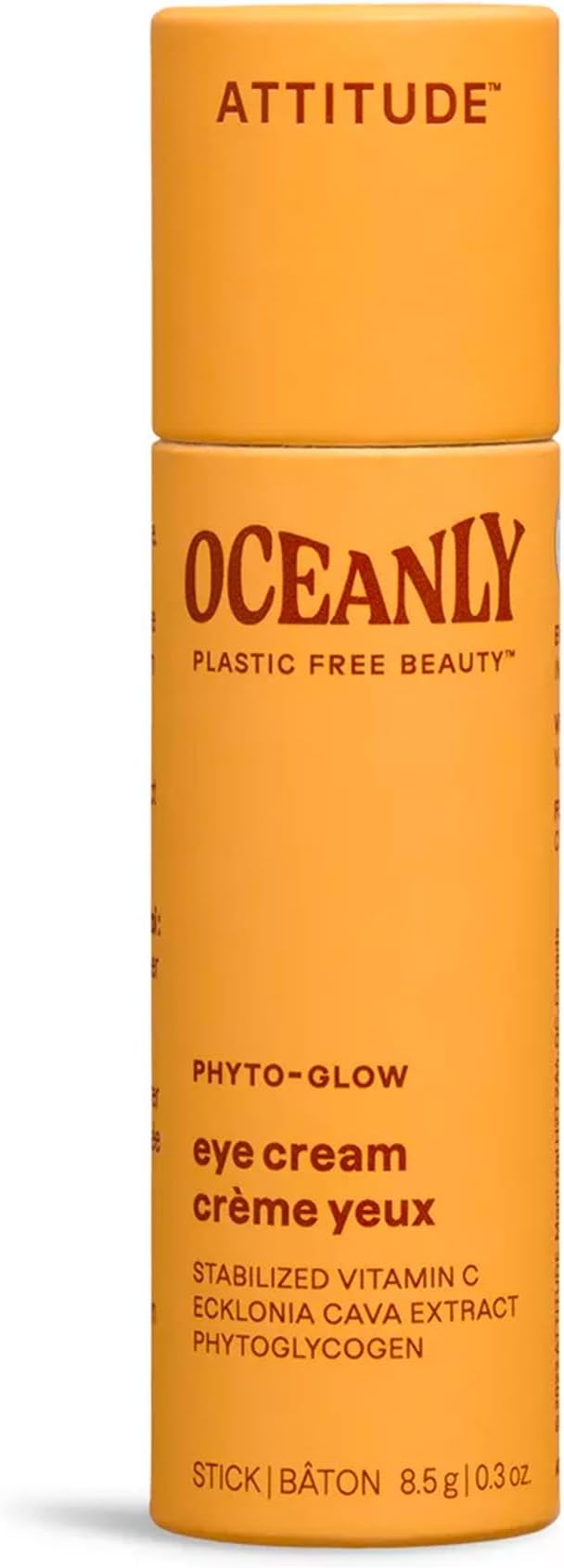 ATTITUDE Oceanly Eye Cream Stick PHYTO GLOW EWG Verified Plastic-Free Vegan 8.5