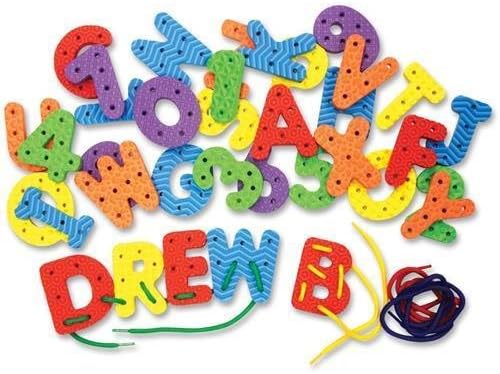 4466 WonderFoam Lacing Letters & Numbers Assortment - Theme/Subject: Learning - Skill Learning: Motor Skills, Sequencing, Shape, Alphabet, Number - 40 Pieces