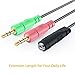 MillSO Headset Adapter 3.3 Feet 3.5mm Audio Jack Y Cable Headphone Adapter 1x 3.5mm Female to 2X 3.5mm Male Headset Adapter for Double-Jacks PC