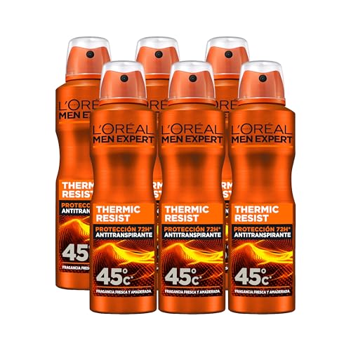 L'Oréal Paris, Men Expert, Thermic Resist, Desodorante en Spray, Pack 6 x 150ml