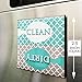 Clean Dirty Dishwasher Magnet Sign for Dishes - Elegant Quatrefoil Moroccan Trellis Modern Pattern - AQUA BLUE/GREY - 2.5 x 2.5 - Housewarming, Bridal Registry & Gag Gift Idea Stocking Stuffers