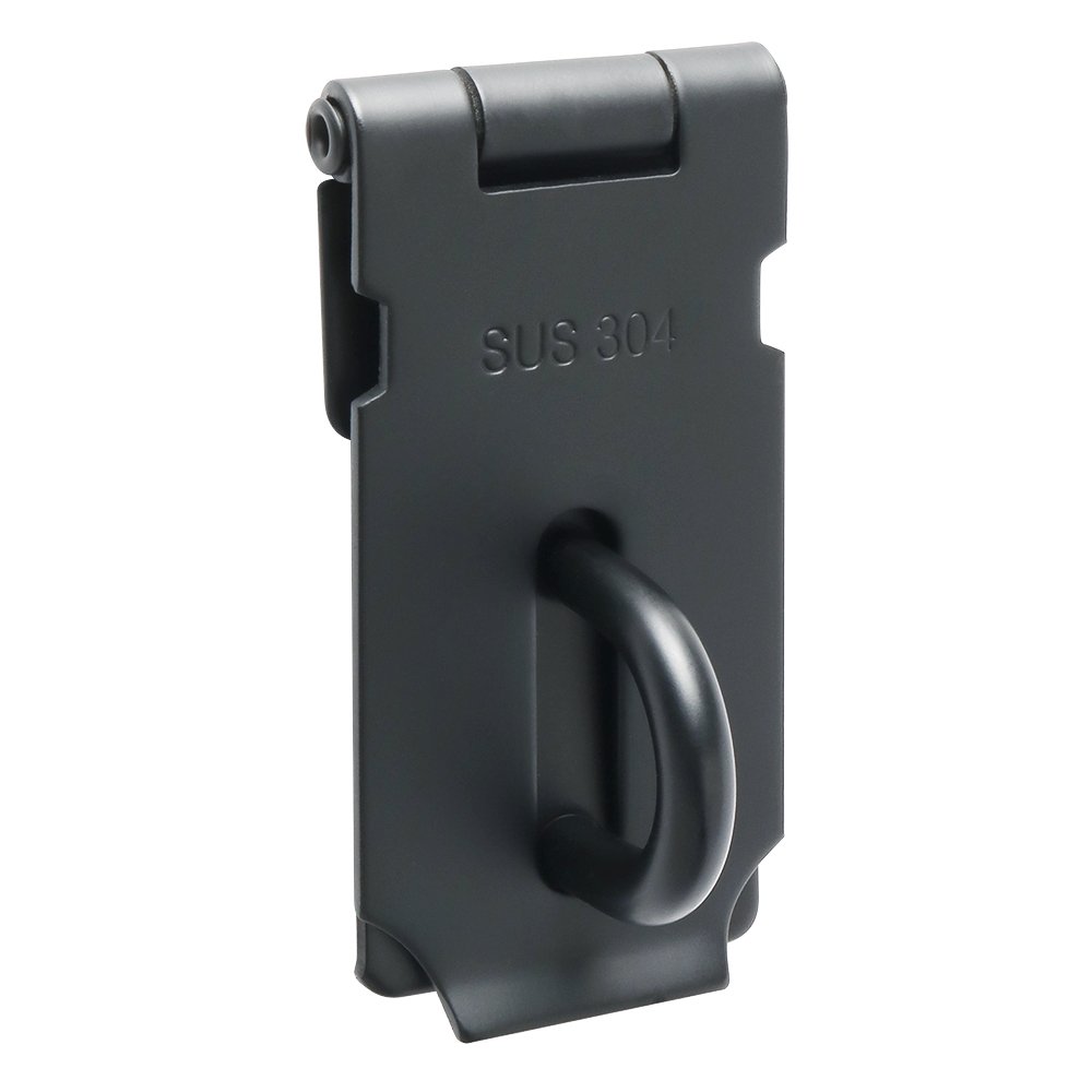 Sayayo SUS304 Stainless Steel Padlock Hasp Door Lock Shed Lock, 3-Inch Heavy Duty Hasp and Staple Door Clasp Gate Latch, Matte Black, EMS9B-3 — image 1